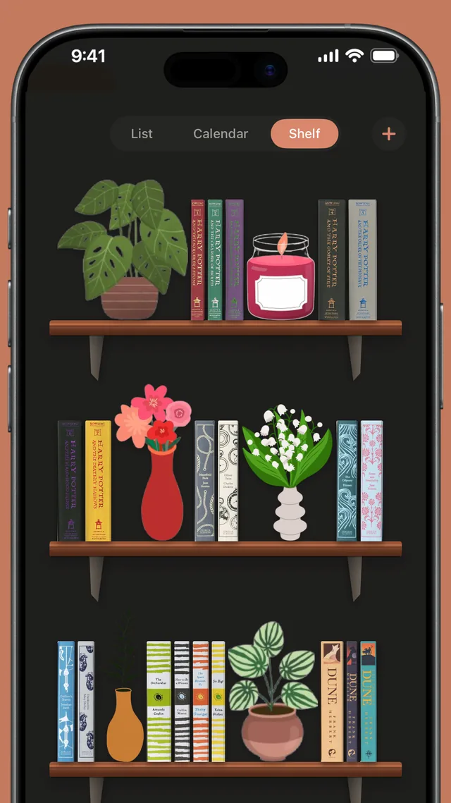 A bookshelf of books read in Bookside