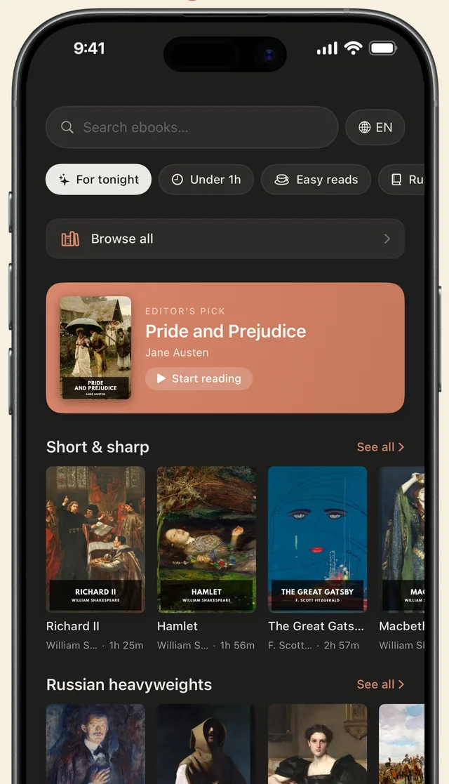 The catalog of classics in Bookside