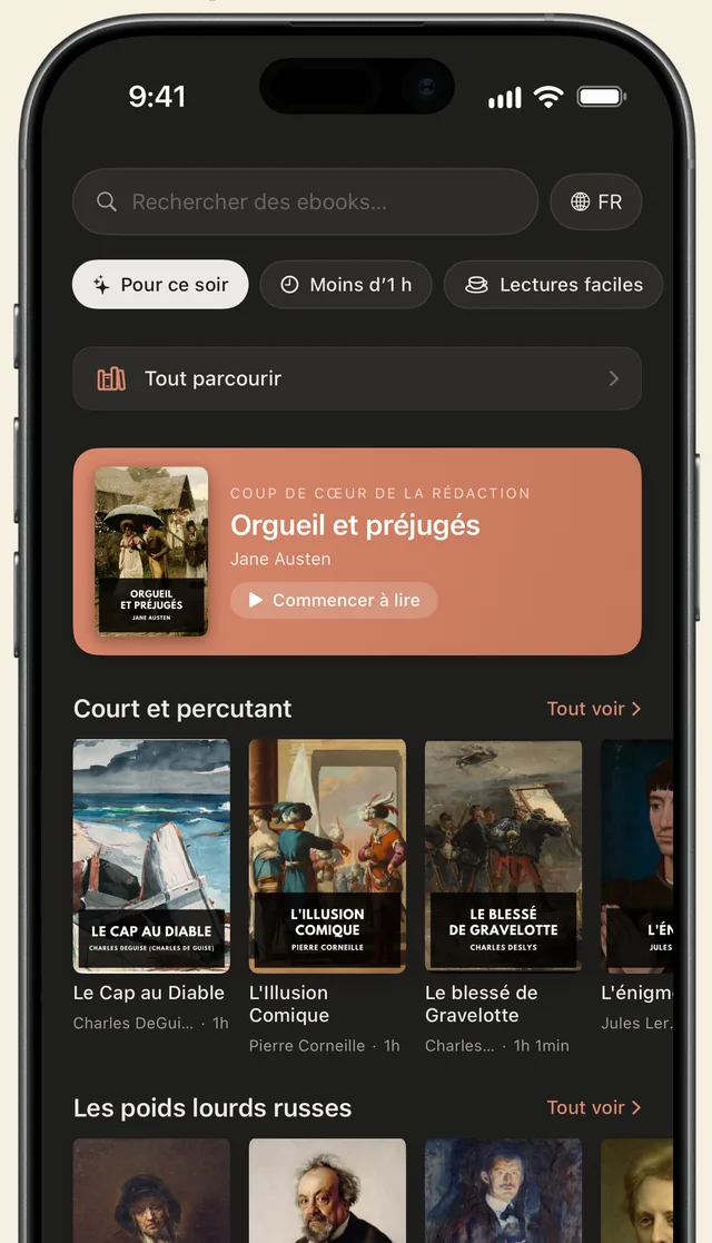Le catalogue de classiques dans Bookside
